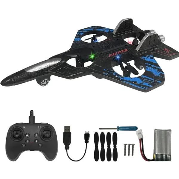 Flugzeug-Spielzeug mit Fernsteuerung, 360° Flip-Funktion und Licht, Outdoor-Abenteuer-Flugzeug für Kinder